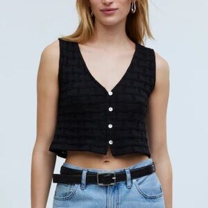 Madewell Black Textured Tank Top